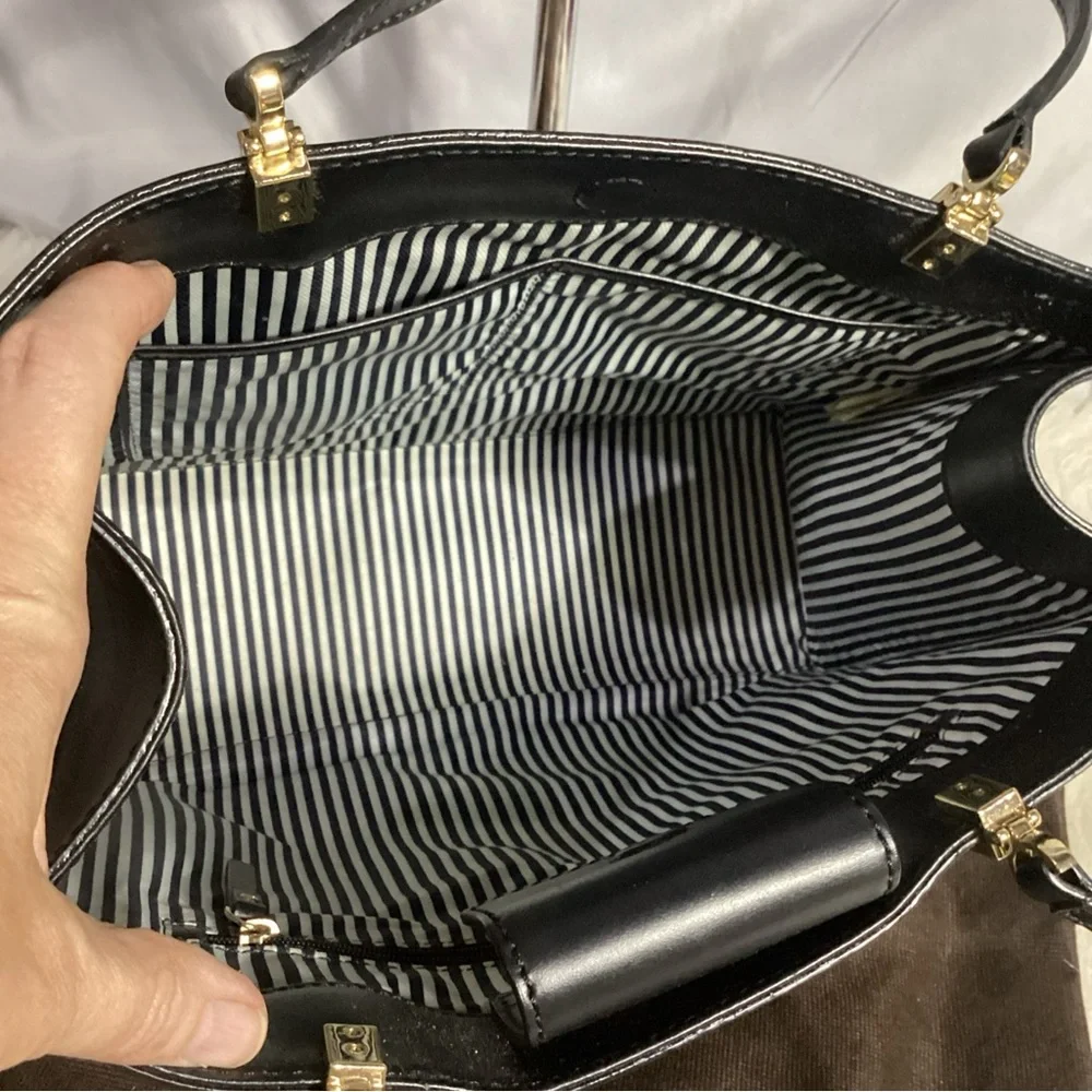 Kate Spade Wise Quinn Metallic Owl Leather Tote Shoulder Bag Ultra Rare